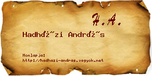 Hadházi András névjegykártya